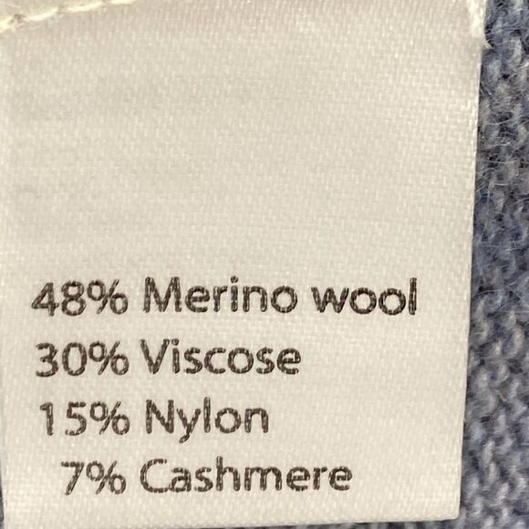 Benedetto B. Merino Wool Cashmere Blend Knit Sweater In Haze Blue NWT Size M - Picture 13 of 15
